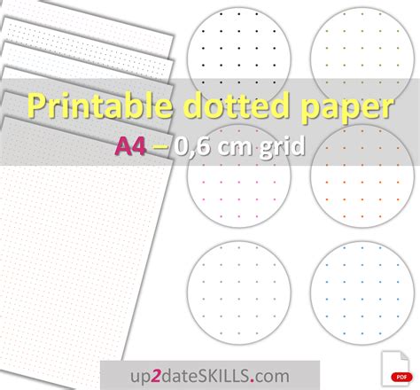 Printable Dot Grid Paper 06cm Grid A4 Size Up2dateskills