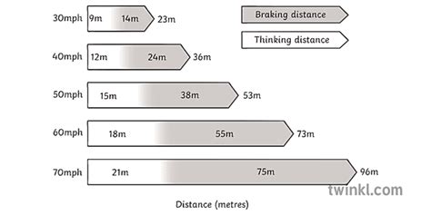 Highway Code Stopping Distances Science Diagram Ks3 Ks4 Bw Rgb