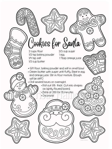 There are cookies with different forms related to christmas, easily recognizable by all and that will like very much to younger children. Christmas Cookies / A Letter for Santa 2 coloring pages for | Etsy