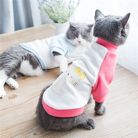 Cute Cat Clothes Pet Kitten Sweater Puppet British Cat Garfield Two