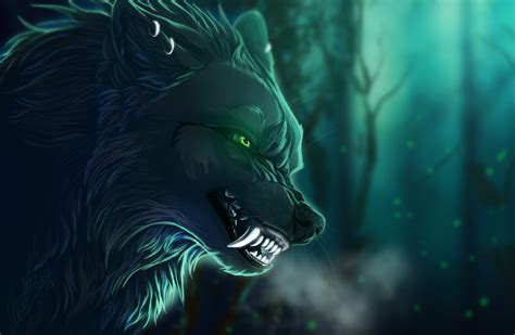 Wallpaper Illustration Fantasy Art Wolf Darkness
