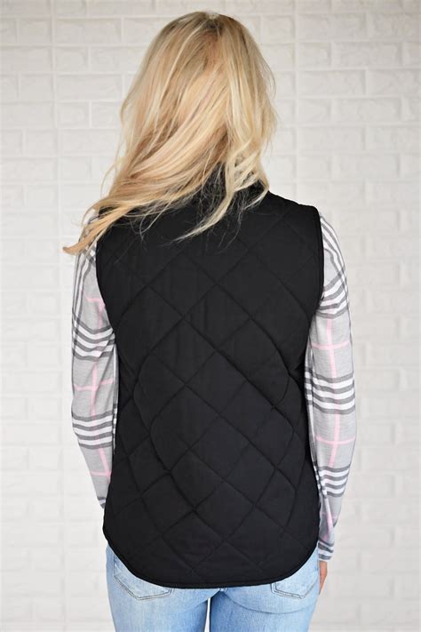 Black Quilted Vest The Pulse Boutique
