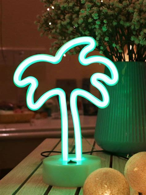 Neon Coconut Tree Shaped Table Lamp Sheinsheinside Tree Shapes