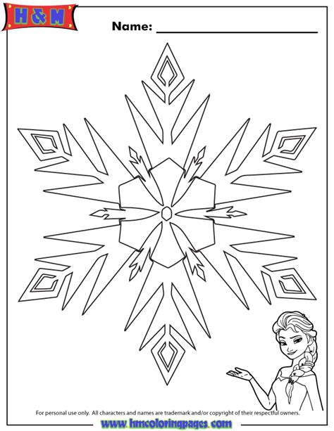 Elsa Frozen Snowflake Coloring Page Snowflake Coloring Pages Frozen
