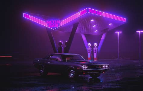Wallpaper Auto Night Neon Retro Machine Background Posted By Ryan Mercado