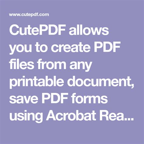 Cutepdf Allows You To Create Pdf Files From Any Printable Document