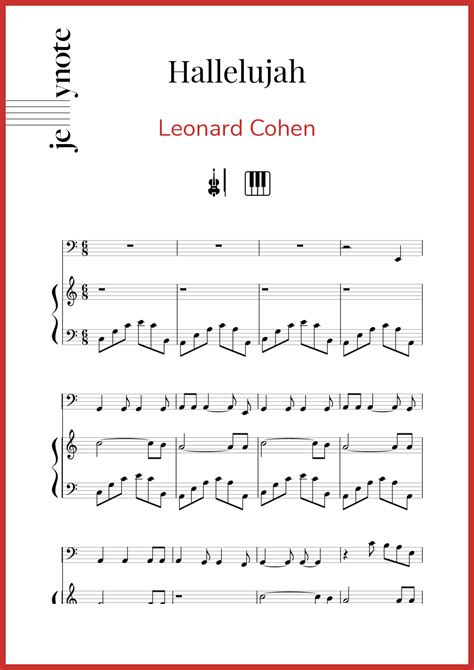 Leonard Cohen Hallelujah Cello And Piano Sheet Music Jellynote
