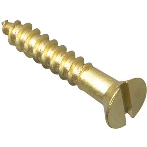 Wood Screws Brass Slotted Countersunk Raised Head 8 X 1in Pack 16 Tools Store