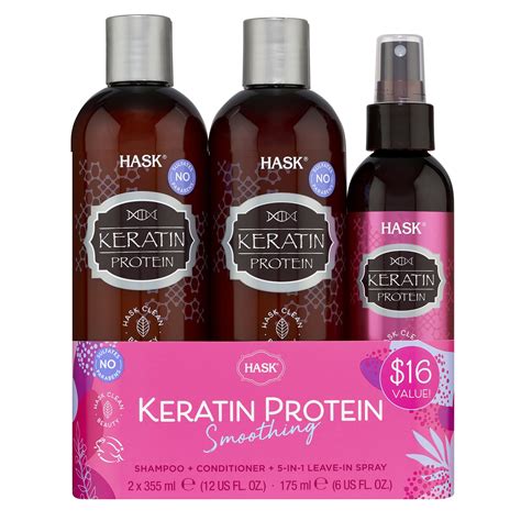 Hask Keratin Protein Smoothing Shampoo Conditioner 5 In 1 Leave In