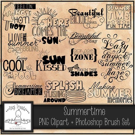 Summer Phrases Sons Day Photoshop Brushes All Paper Journal Cards