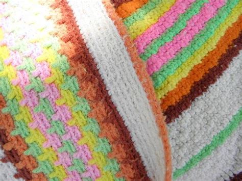 Huge Afghan Or Crochet Bedspread Southwest Indian Blanket Retro Colors