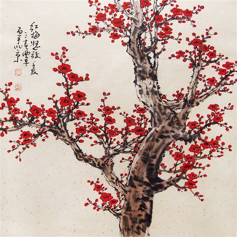 Original Painting Chinese Art Oriental Art Lovely Cherry