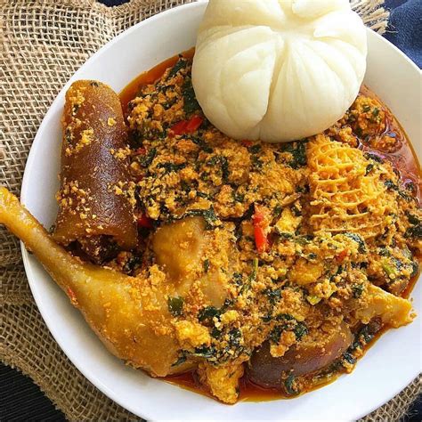 Egusi is a wild member of the gourd family, with very dry skin and bitter flesh. fufu n egusi soup nigerian food-min - Ibara kitchen