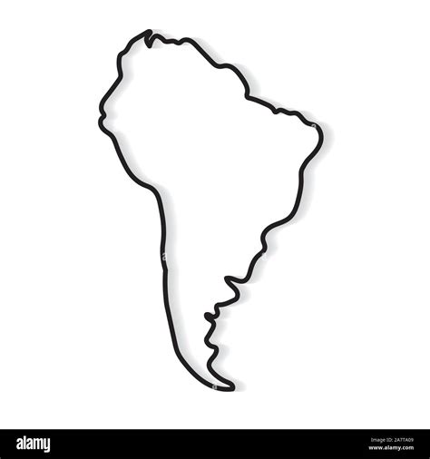 Contorno negro de Sudamérica Mapa ilustración vectorial Imagen Vector de stock Alamy