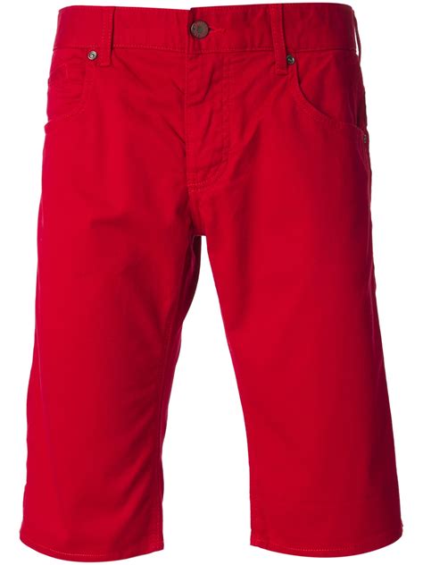 Armani Jeans Denim Shorts In Red For Men Lyst