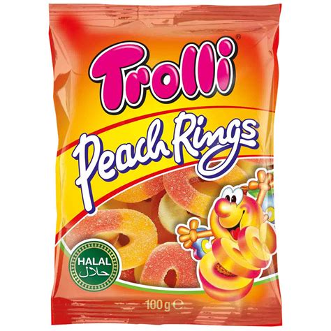 Discover our unique collection of warm and romantic peach sapphires. Trolli Peach Rings Halal 100g | Online kaufen im World of ...