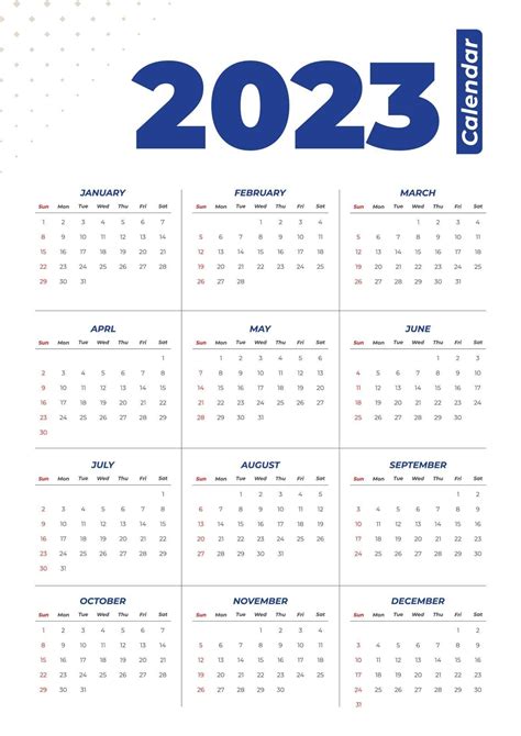 2023 Calendar Pdf Word Excel Free Download Printable Calendar 2023 In