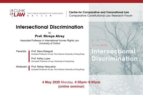 Cctl Comparative Constitutional Law Research Forum Seminar On “intersectional Discrimination