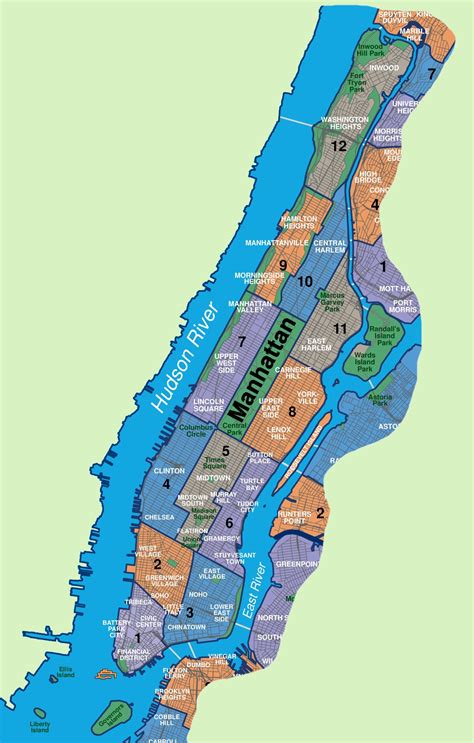 Map Of Manhattan With Neighborhoods Map