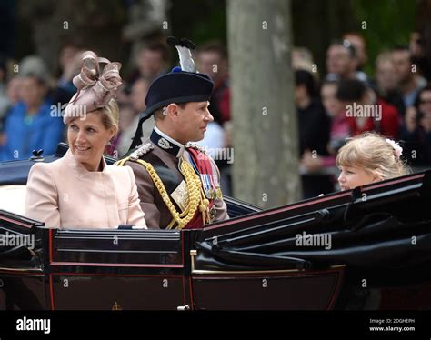 The Count And Countess Of Wessex With Daughter Lady Louise At Trooping The Colour The Mall