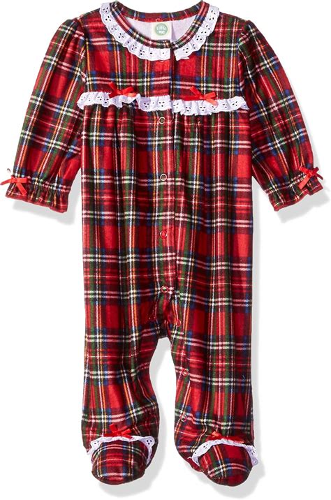 Little Me Baby Girls Christmas Plaid Pajamas Clothing