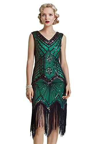 babeyond women s flapper dresses 1920s v neck beaded fringed great gatsby dress green pricepulse