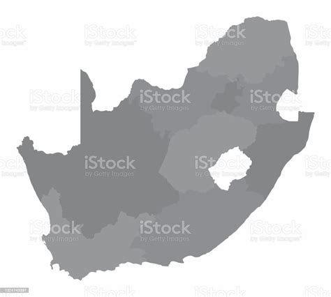 Vetores De Mapa Administrativo Da África Do Sul E Mais Imagens De