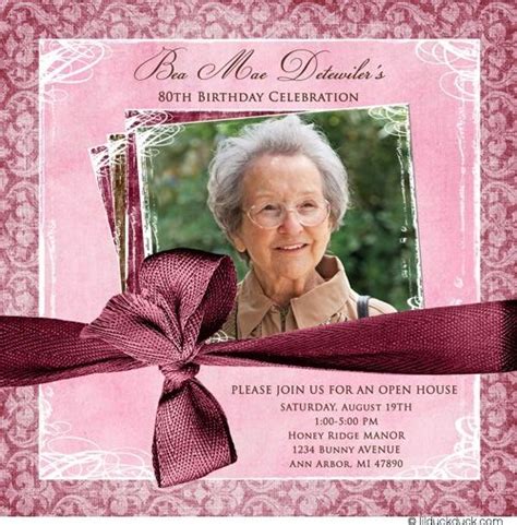 Customize your invite from our 90th birthday invitation collection, and email or print from our website. Feminine Photo Birthday Invitation - Woman's Party Honoree ...