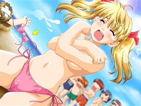 Rule 34 Akabei Soft Assisted Exposure Bandage Beach Bikini Blonde
