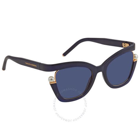 Carolina Herrera Blue Cat Eye Ladies Sunglasses Ch 0002 S 0pjp Ku 53