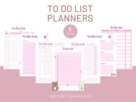 Printable To Do List Digital Planner Minimal Daily Schedule Etsy