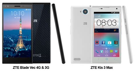 Zte Unveils Blade Vec 3g And 4g And Low Cost Kis 3 Max