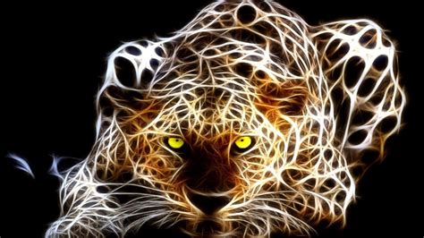 Neonglow Arte Con Tigre Fondo De Pantalla De Leopardo Papel Tapíz