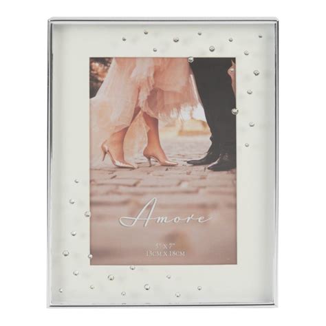 Amore Silver Plated Frame With Crystals 5 X 7 Horgans Of Blarney