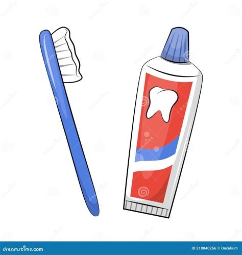 Cartoon Toothbrush And Toothpaste Stock Vector Illustration Of Justice Safety 218840266