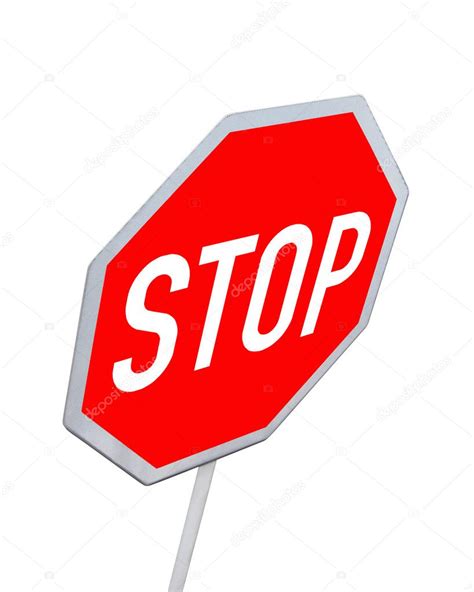 Stop Road Sign Red Color Isolated — Stock Photo © Fmua09 2054149