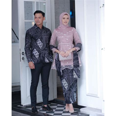 Jual Arunika Series Batik Couple Kebaya Modern Kebaya Wisuda Lamaran Baju Tunangan Batik Brukat
