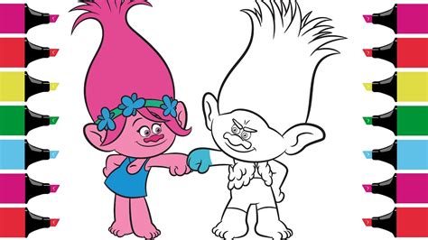 branch trolls coloring pages updated 2023