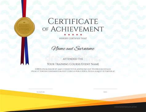 Modern Certificate Template With Elegant Border Frame Diploma D Stock