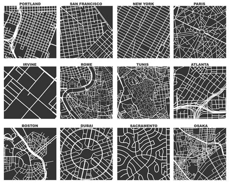 Osmnx Figure Ground Diagrams Of One Square Mile Of Each Street Network