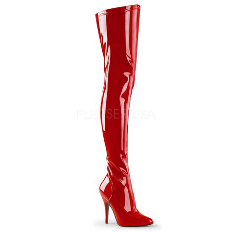 Seduce Red High Heel Thigh High Boots Pretty Women Boots In Red