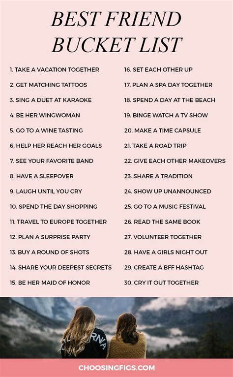 Best Friend Bucket List 30 Things To Do With Your Best Friend Bucket Friend List Bff