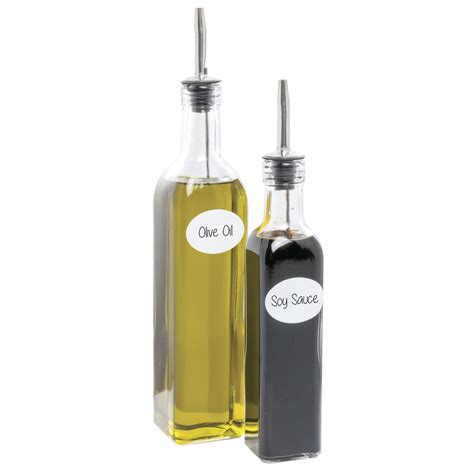 Hubert® 8 Oz Clear Glass Olive Oil Bottle With Stainless Steel Pourer