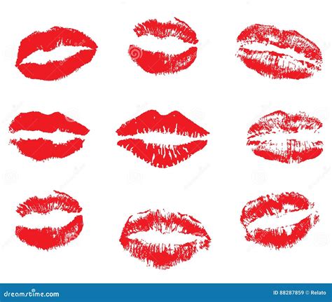 Vector Lipstick Kisses Stock Vector Illustration Of Isolated 88287859