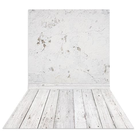 White Plaster Vintage Shabby Chic Style Wood Planks Floor Etsy