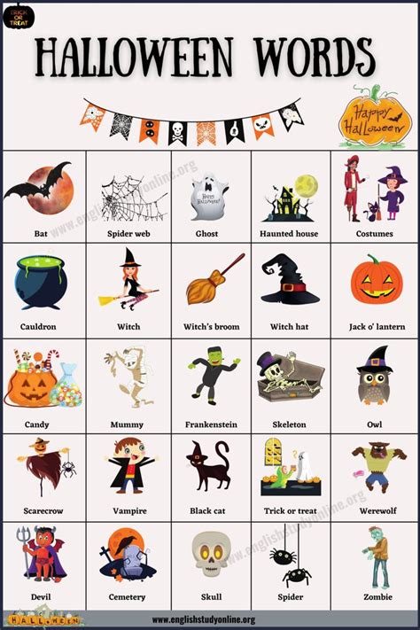 Halloween Words 25 Interesting Halloween Vocabulary Words English
