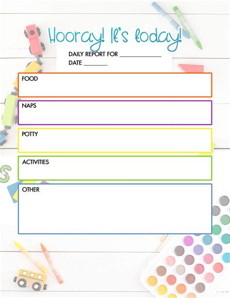 Free Printable Daycare Schedule Printable