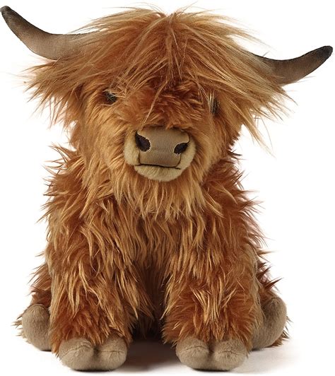 Living Nature Scotland Highland Cow Calf Stuffed Animal Soft Toy