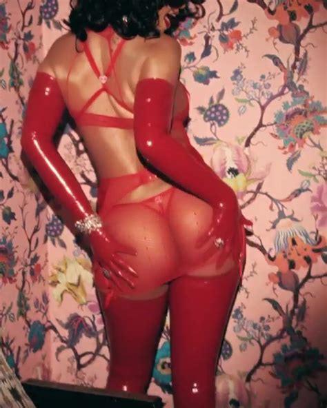 Rihanna Spectacular Body In A Sexy Sheer Savage X Fenty Red Lingerie