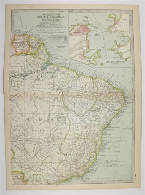 Original Antique Map South America 1899 Latin America Map Etsy
